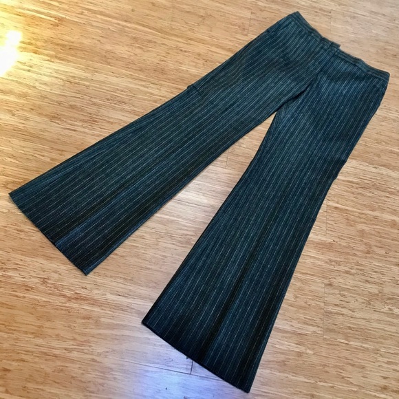 BCBG Carla Women's Olive Green Herringbone Pants 6 - Picture 2 of 8